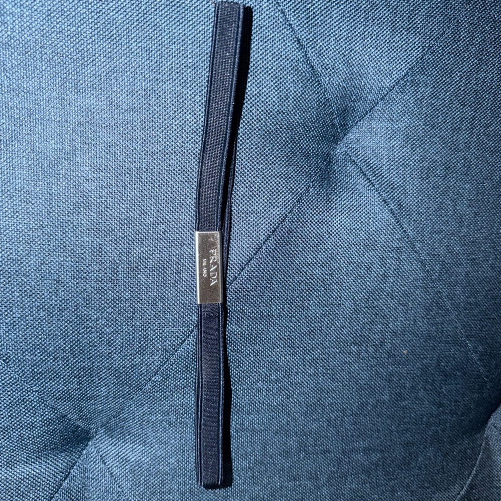 Prada Navy Textured Fabric with Silver Accent